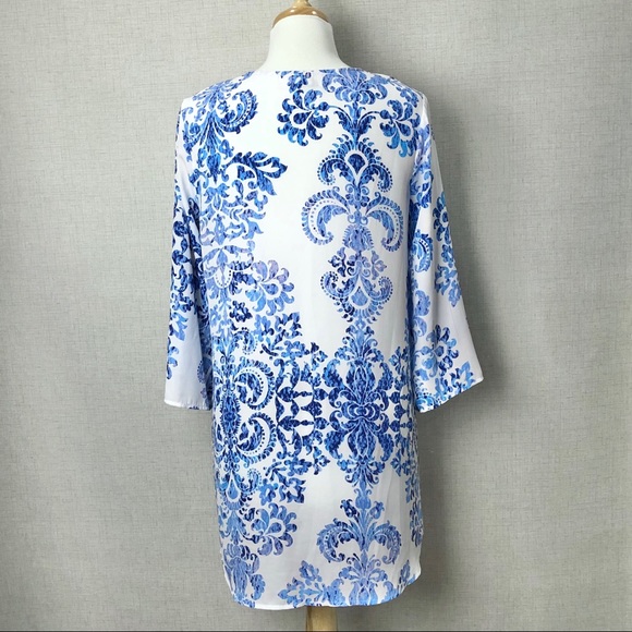 Show Me Your Mumu Lulu Tunic in Ryan Secrest Blue Paisley Print - Picture 9 of 13